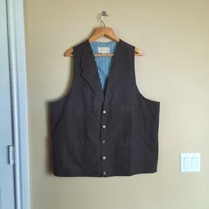 Vintage Scully Chocolate Brown Mens Button-Up Vest Dapper Office